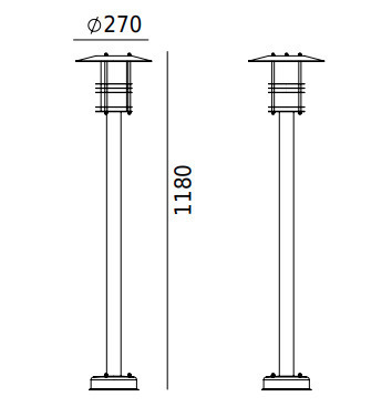 Verifica STOCKHOLM 285BL Lampă de grădină în picioare negru 118cm E27 - NORLYS.