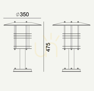 Aplica exterior NORLYS Stockholm neagră E27 47,5 cm 287BL small 1