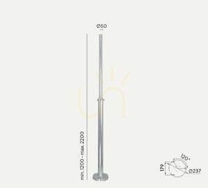 Stâlp de iluminat NORLYS Lamppost galvanizat 120-220 cm 3009GA small 0