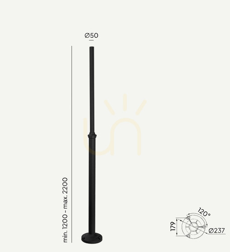 Verifica Stâlp de iluminat NORLYS Lamppost negru E27 120-220 cm 3011BL