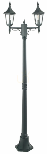 Verifica Lampă de exterior pe stâlp NORLYS Rimini 402BL neagră RAL 9005, două felinare, 2×E27, 188 cm