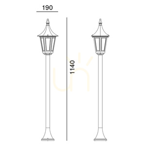 Stâlpișor de grădină NORLYS Rimini 404BL negru RAL 9005 114 cm E27 small 3