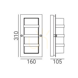 Lampă de perete pentru exterior BODEN 862GA E27 Galvanizat Galvanizat Fire Galvanizat - NORLYS small 5