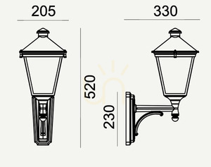 Lampă de perete pentru exterior IP54 LONDON 480WH E27 alb - premium NORLYS small 1