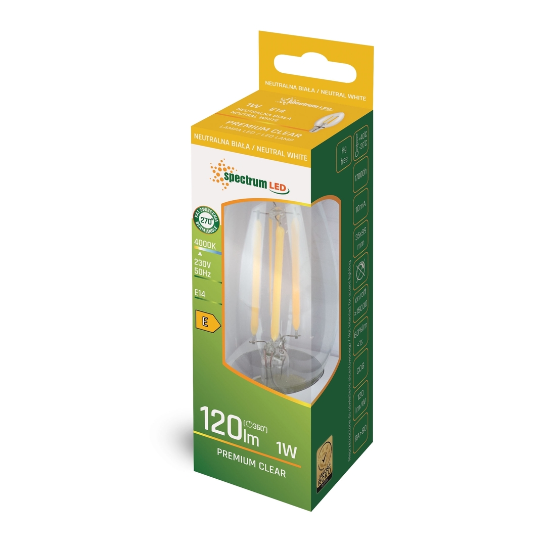 Vedere Lumânare cu led E14 230 V 1 W Cog Nw Spectrul clar Lumânare cu led E14 230 V 1 W Cog Nw Spectrul clar