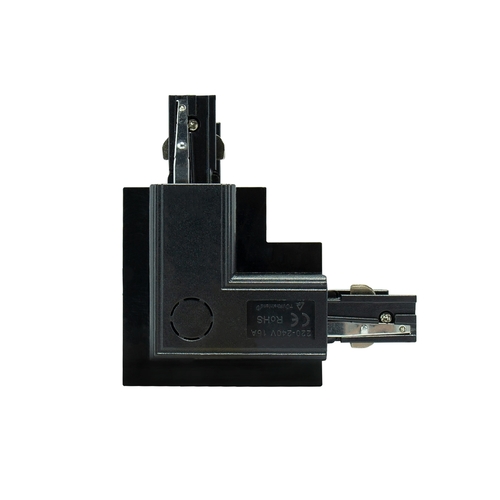 Verifica Conector încastrat dreapta L pentru bare Eurostandard - EUTRAC - Black Spectrum L-R