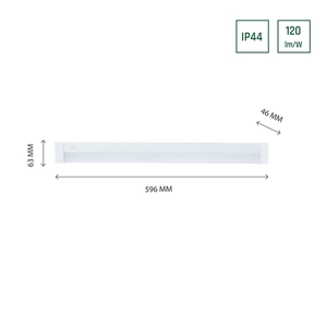 Aquatica 15 W Cw 230 V 150st Ip44 596x46x63 White Square End, Switch. 1 Aquatica 15 W Cw 230 V 150st Ip44 596x46x63 White Square End, Switch. small 1