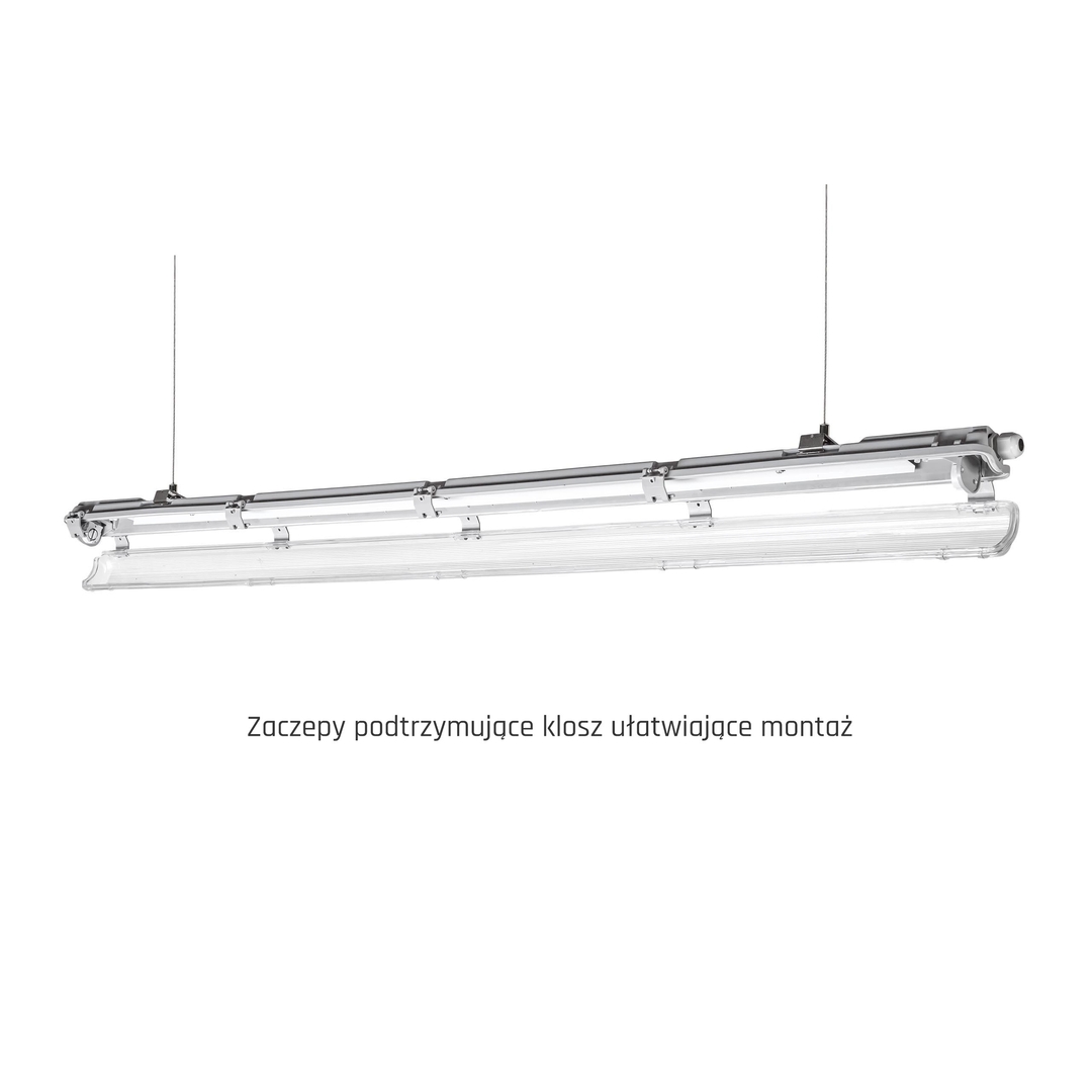 previzualizare Limea Led Tube Slim Hermetic G13 1x150 250 V Ip65 1610x65x63 Mm Gri Limea Led Tube Slim Hermetic G13 1x150 250 V Ip65 1610x65x63 Mm Gri