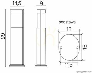 Stâlp iluminat exterior SU-MA ELIS negru 65 cm TO 3902-H 650 BL small 4