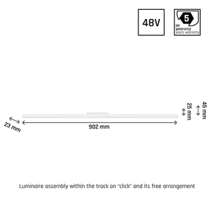 System Shift Line L Corp de iluminat System Shift Line L pentru bara de distribuție 902x23x42mm 22 W 100st Alb Garanție 5 ani. small 2
