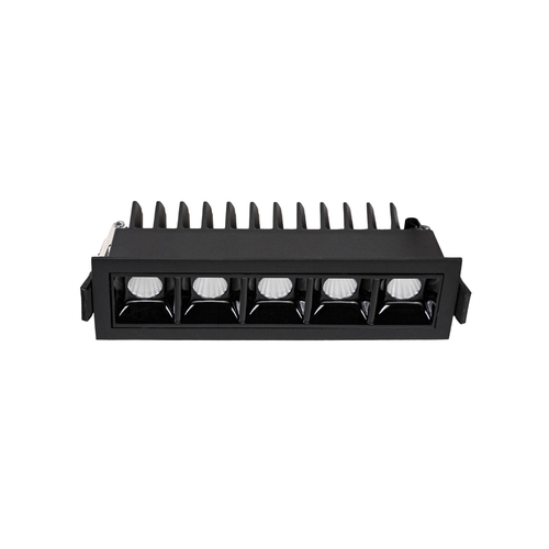 Verifica Corp încastrat GRID Model L LED 12 W 45° negru, 5 celule, 147 × 47 mm, Spectrum LED