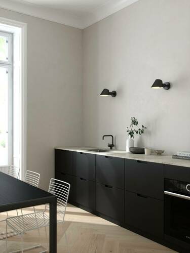 Verifica STAY DFTP E27 E27 60W Lampă de perete din aluminiu negru