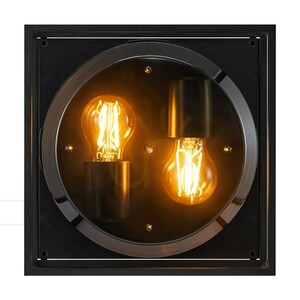 Plafonieră de exterior Nordlux Griffin 2218126047, neagră cu dispersor fumuriu, 2×E27 small 4