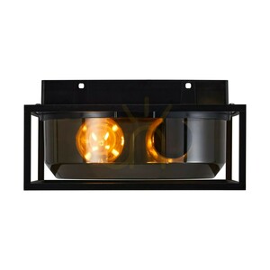 Plafonieră de exterior Nordlux Griffin 2218126047, neagră cu dispersor fumuriu, 2×E27 small 5
