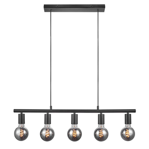 PACO Nordlux E27 5x25W Lampă suspendată din metal negru small 0