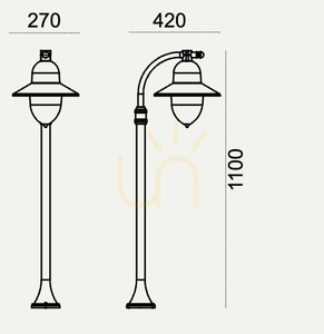 Stâlp de iluminat pentru grădină Como 375WH, alb RAL 9003, E27, 110 cm, IP54 – Norlys small 1