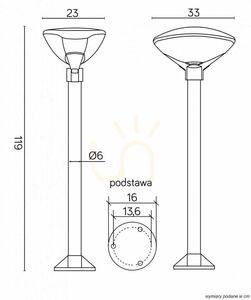 Lampă stâlp exterior SU-MA TEO 2 negru 119 cm E27 IP54 small 3