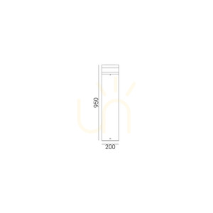 Stâlp de iluminat Stavanger 5008 LED 12,2 W NORLYS aluminiu RAL 9006, înălțime 95 cm small 1