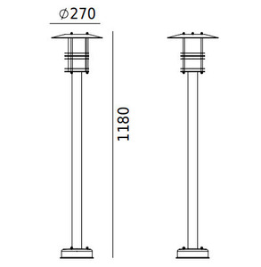 STOCKHOLM 285B Stâlp de lumină negru 9005 118cm E27 Norlys. small 1