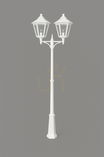 Verifica Felinar de grădină / parc IP54 LONDON BIG 492WH 2 x E27 alb - premium NORLYS.