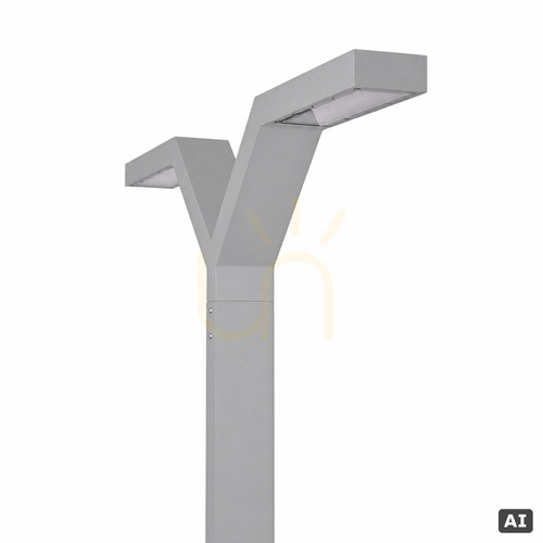 Verifica Stâlp de iluminat Norlys Trysil 1036AL cu două brațe gri deschis RAL 9006 LED 34 W 3000 K 400 cm