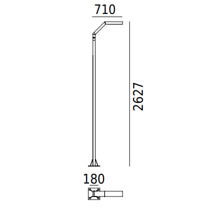 Verifica Trysil 1059 Graphite 7016 263cm 8.7W 4000K Norlys felinar de grădină Norlys