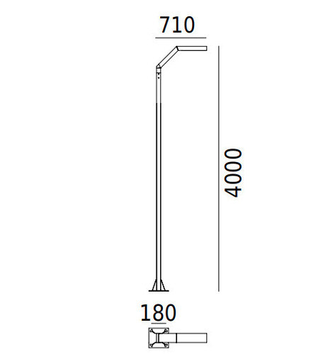 Verifica Felinar de grădină/parc Trysil 1090 grafit 7016 400cm 12.2W Norlys