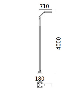 Felinar de grădină/parc Trysil 1094 Graphite 7016 400cm 12.2W Norlys small 1