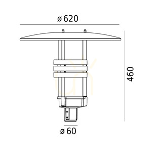 Felinar de grădină Norlys Visby 5002 grafit RAL 7016 LED 43,6W 2624lm 4000K IP65 pentru stâlp Ø60 small 3