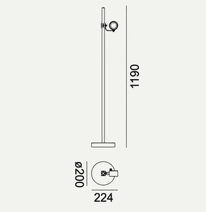 Proiector de exterior cu stativ MOSS 6483GR 8W 3000K grafit RAL-7016 - NORLYS small 1