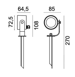 Proiector de grădină cu țăruș MOSS 6165GR LED 4,2W 3000K 36° grafit RAL 7016 Norlys small 0