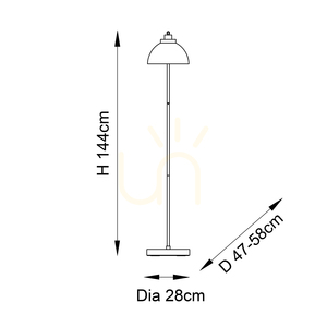 Lampadar Endon Caspa 100045 – nichel lucios, sticlă oglindită, E27, 144 cm small 7