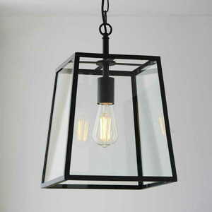 Lampă suspendată Endon Hurst neagră, oțel și sticlă, E27, 1 bec, 27,5 cm small 1