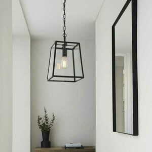 Lampă suspendată Endon Hurst neagră, oțel și sticlă, E27, 1 bec, 27,5 cm small 2
