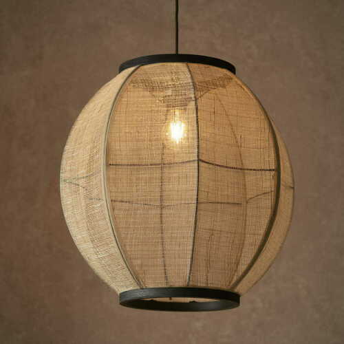 Verifica Lampa suspendată Endon Zaire negru-bej, E27, 47 cm, dimmabilă, 101688