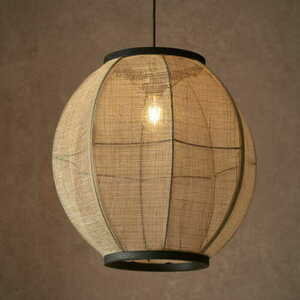 Lampa suspendată Endon Zaire negru-bej, E27, 47 cm, dimmabilă, 101688 small 1