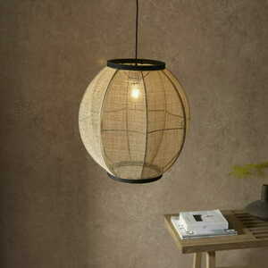 Lampa suspendată Endon Zaire negru-bej, E27, 47 cm, dimmabilă, 101688 small 4