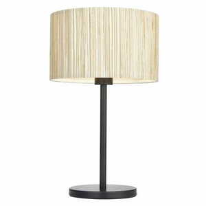 Lampă de masă Endon Longshore 101693, neagră cu abajur din iarbă de mare, 41 cm small 0