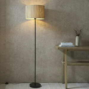 Lampă de podea Endon Longshore neagră, oțel și fibră naturală 161,5 cm 101694 small 1