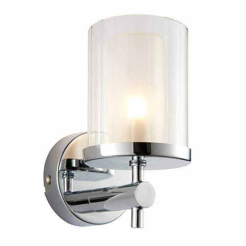 Verifica Aplică de perete Endon Britton 51885 crom sticlă IP44 G9 LED dimabilă