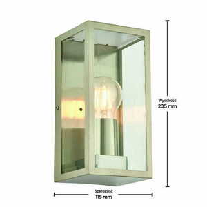 Aplica perete exterior Endon Oxford 53803 inox IP44 E27 argintie small 1
