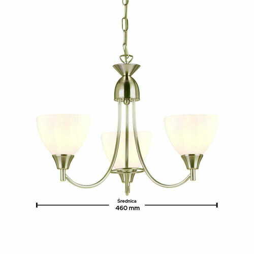 Verifica Pendul Endon Alton 3xE14 alb-argintiu sticlă 46 cm