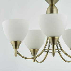 Lampă suspendată Endon Alton, alamă/alb, 5xE14, 46 cm, clasică small 1