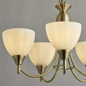 Lampă suspendată Endon Alton, alamă/alb, 5xE14, 46 cm, clasică small 2