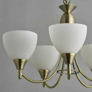 Lampă suspendată Endon Alton, alamă/alb, 5xE14, 46 cm, clasică small 3