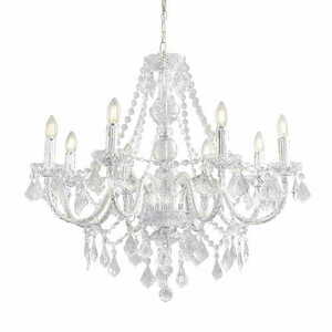 Lampă suspendată Endon Clarence crom acril 8xE14, D78 cm, dimabilă small 0