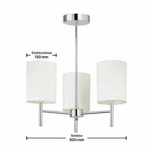 Plafonieră Endon Brio 3xE14 Alb/Chrom 50 cm small 1