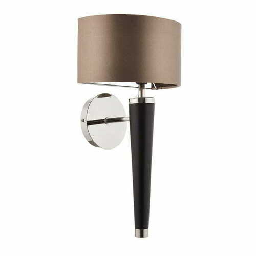 Verifica Aplica perete Endon Corvina textil lemn metal maro negru crom E14 LED dimabilă