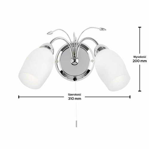 Verifica Aplica de perete Endon Meadow 2xE14 crom alb modernă