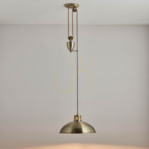 Lampă suspendată reglabilă Endon Polka POLKA-AB, alamă antichizată, E27, 37 cm small 3